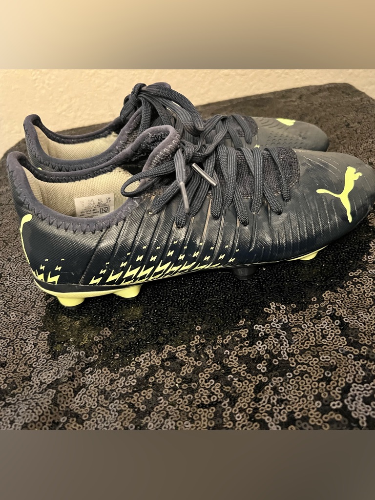Puma Kids' Black & Neon Yellow Soccer Cleats